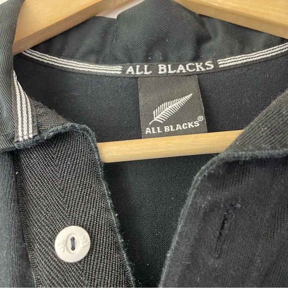 Adidas All Blacks Rugby Polo Shirt Black Size XL - Picture 3 of 9